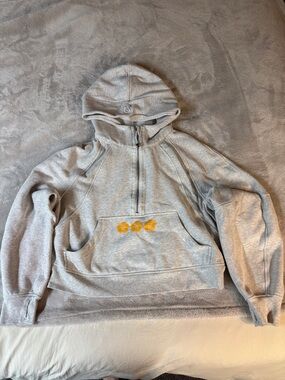 Lululemon Light Gray Zip-Up Hoodie with Subtle Logo